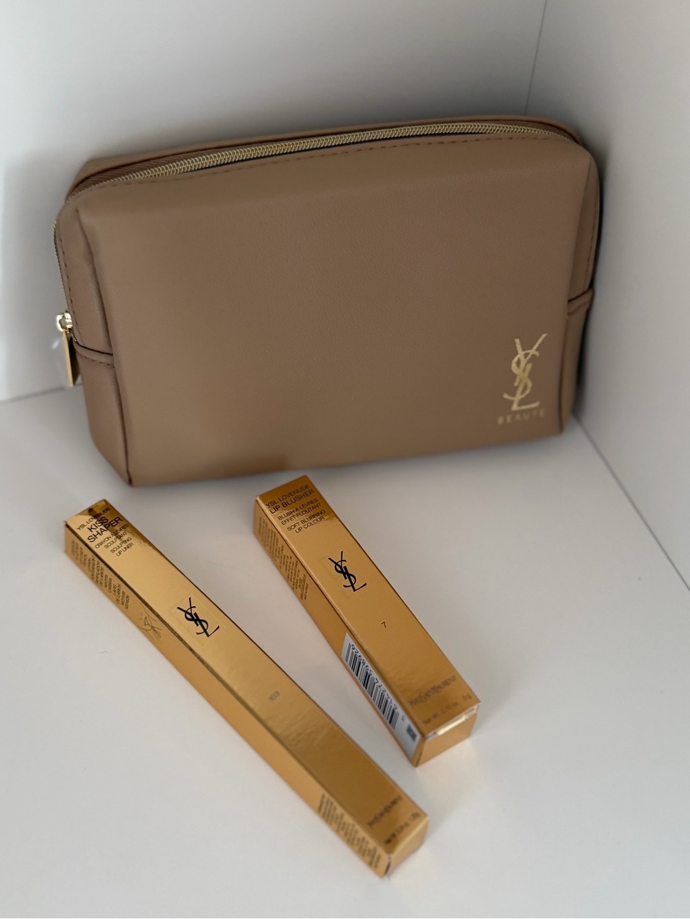 Yves Saint Laurent Leather Travel Pouch - Brown
